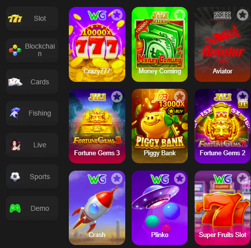 Main screen of 22atm game page for PK players - 4